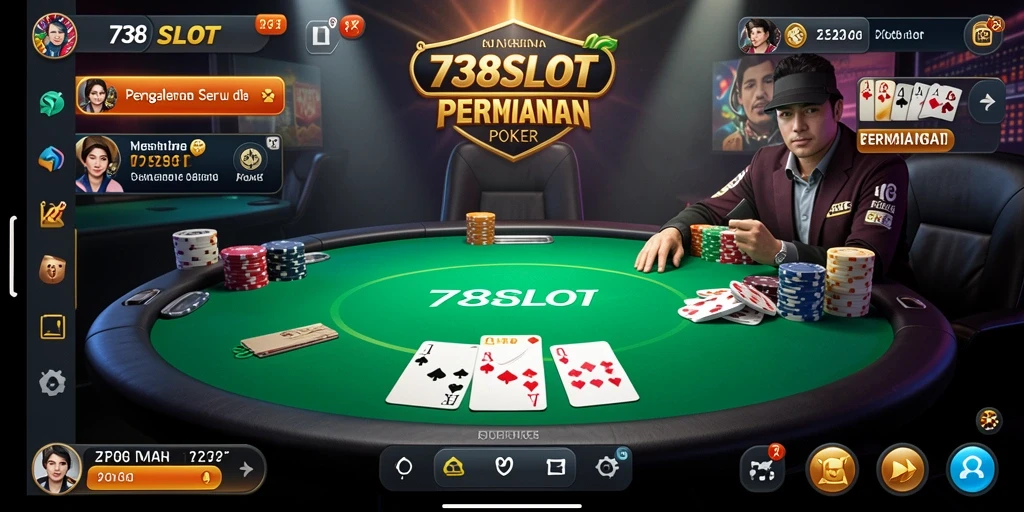 Tampilan gameplay 738SLOT yang mendebarkan dan penuh strategi Poker.
