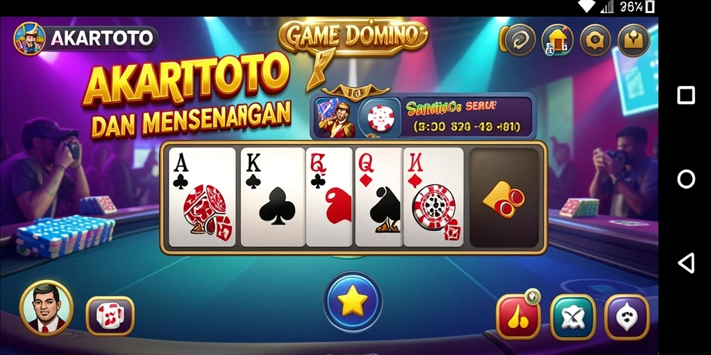 Tampilan utama gameplay AKARTOTO yang menarik dan interaktif.