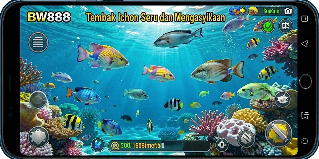 Screenshot gameplay BW888 yang menunjukkan aksi Tembak Ikan seru.