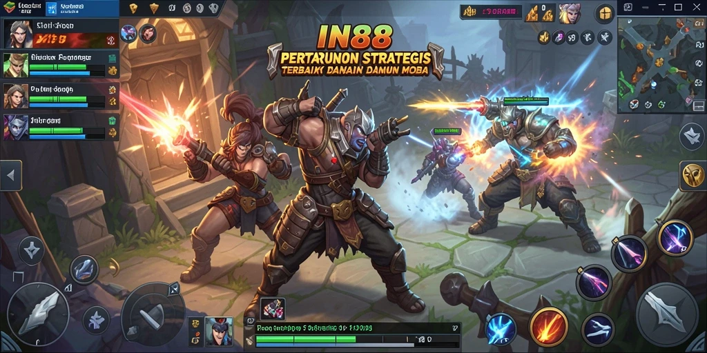 Tampilan gameplay seru di IN88 dengan karakter unik dan pertempuran strategis.