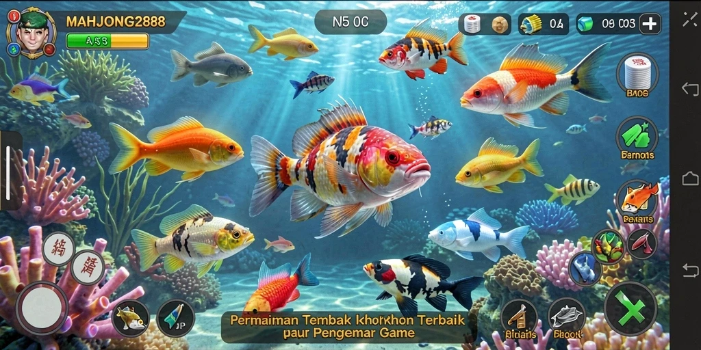 Tampilan menembak ikan yang seru dalam MAHJONG288.