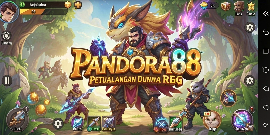Screenshot gameplay PANDORA88 menunjukkan pertarungan epik dan grafis yang menawan.