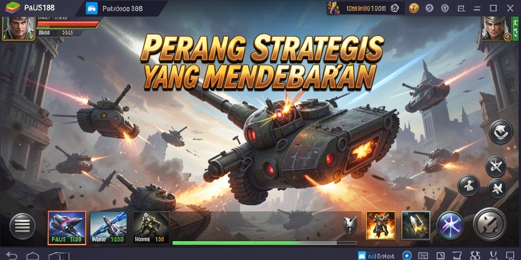 Tampilan gameplay mendebarkan dari PAUS188 di medan perang.