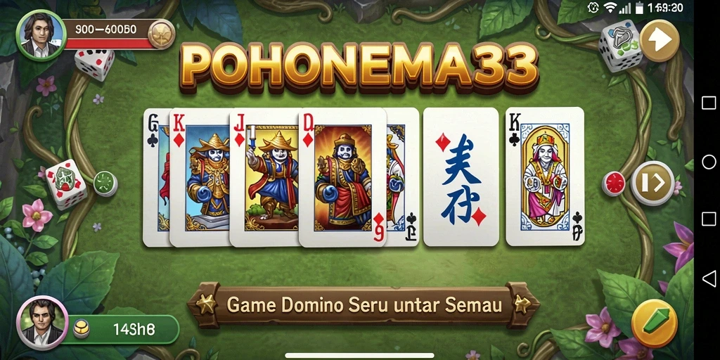 Tampilan gameplay seru dari POHONEMAS33 di meja Domino.