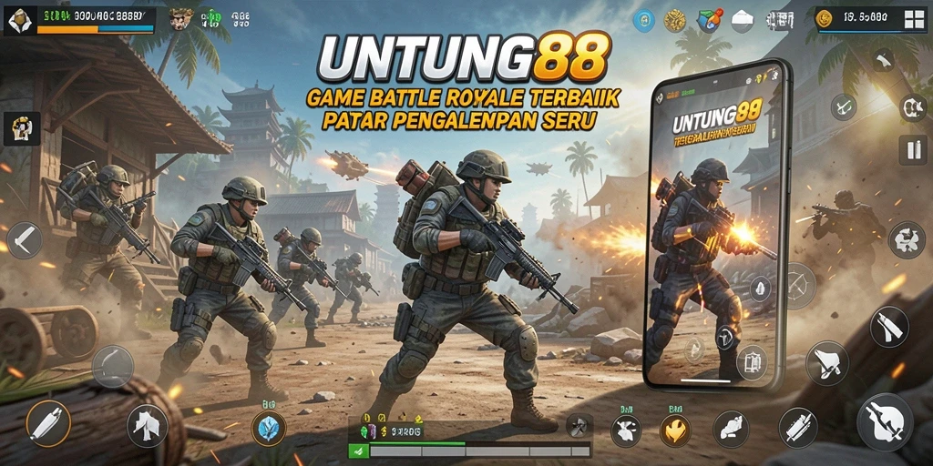 Gameplay mendebarkan dalam pertarungan Battle Royale di UNTUNG88.