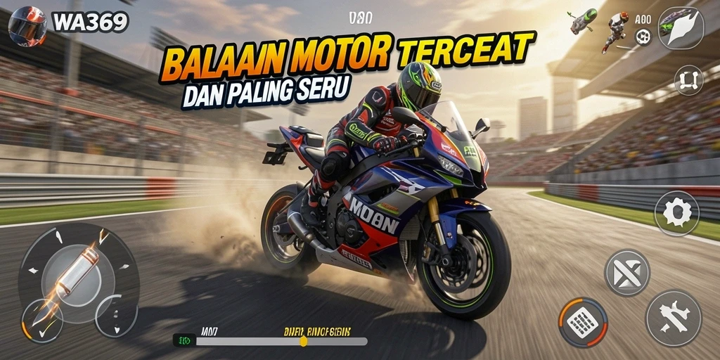 Tampilan gameplay seru balapan motor di WA369.