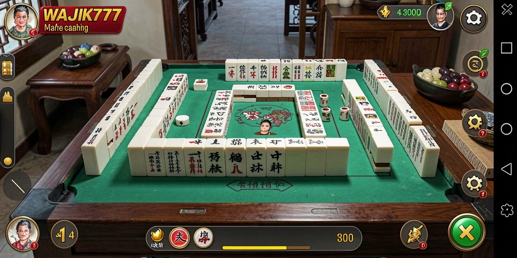 Tampilan permainan WAJIK777 yang menampilkan ubin Mahjong yang menarik.